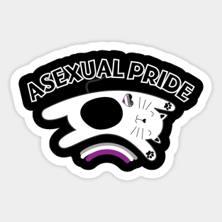 ASEXUAL PRIDE CAT (Black color) Sticker